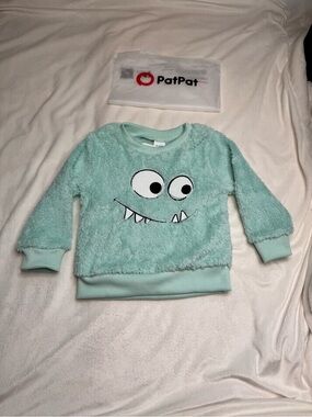 PatPat Mint Green Fuzzy Monster Sweatshirt